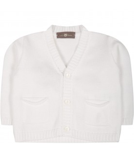 White cardigan for baby boy