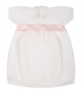 White dress for baby girl with bow