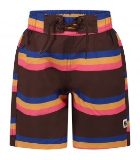 Multicolor swim-boxer for boy with patch