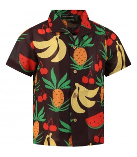 Multicolor shirt for boy with fruit print