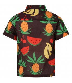 Multicolor shirt for boy with fruit print