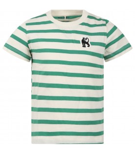 Multicolor t-shirt for boy with patch panther