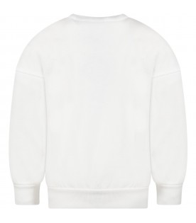 White sweatshirt for boy with print