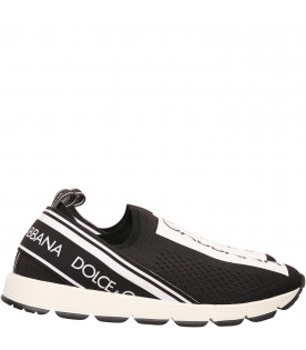 Sneaker nere con logo bianco e nero