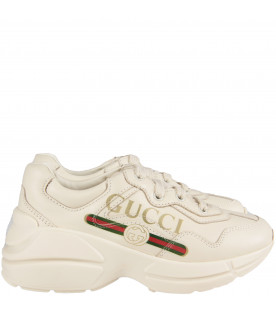 Ivory chuncky sneaker with logo for kid