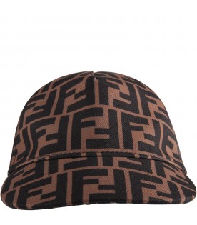 Brown hat with double FF for kid
