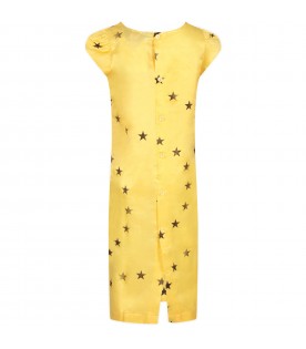 Yellow dress for girl with stars