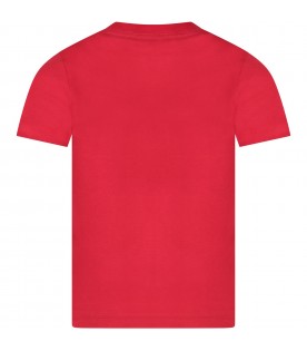Red T-shirt for boy with logo