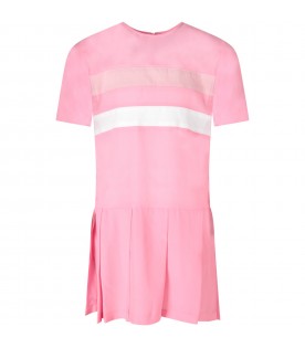 Robe rose pour fille à rayures