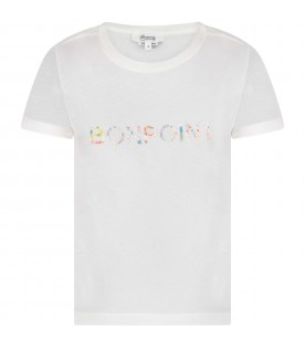White T-shirt for woman with logo