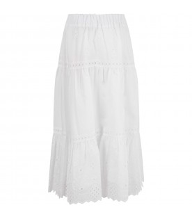 White skirt for girl with hearts