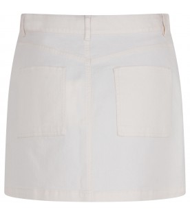 White skirt for woman with red iconic cherries