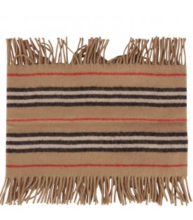 Beige scarf with stripes for kid