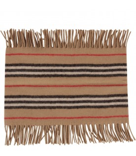 Beige scarf with stripes for kid