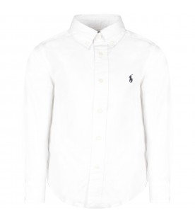 White shirt for boy with blue iconic pony