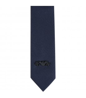 Blue tie for babyboy with logo