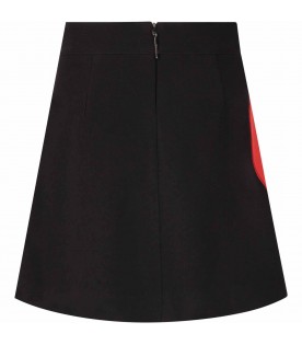 Black skirt for girl with red heart