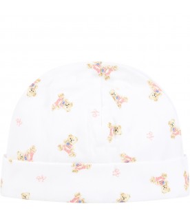White hat for babygirl with bears