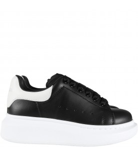 Black sneakers for kids with logo